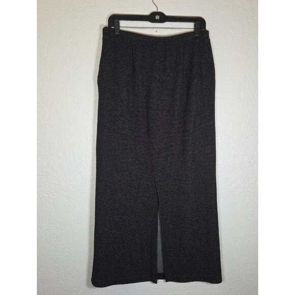 Women's Emma & James Long Pencil Skirt Medium Brown Pockets Leather Trim - Picture 4 of 7